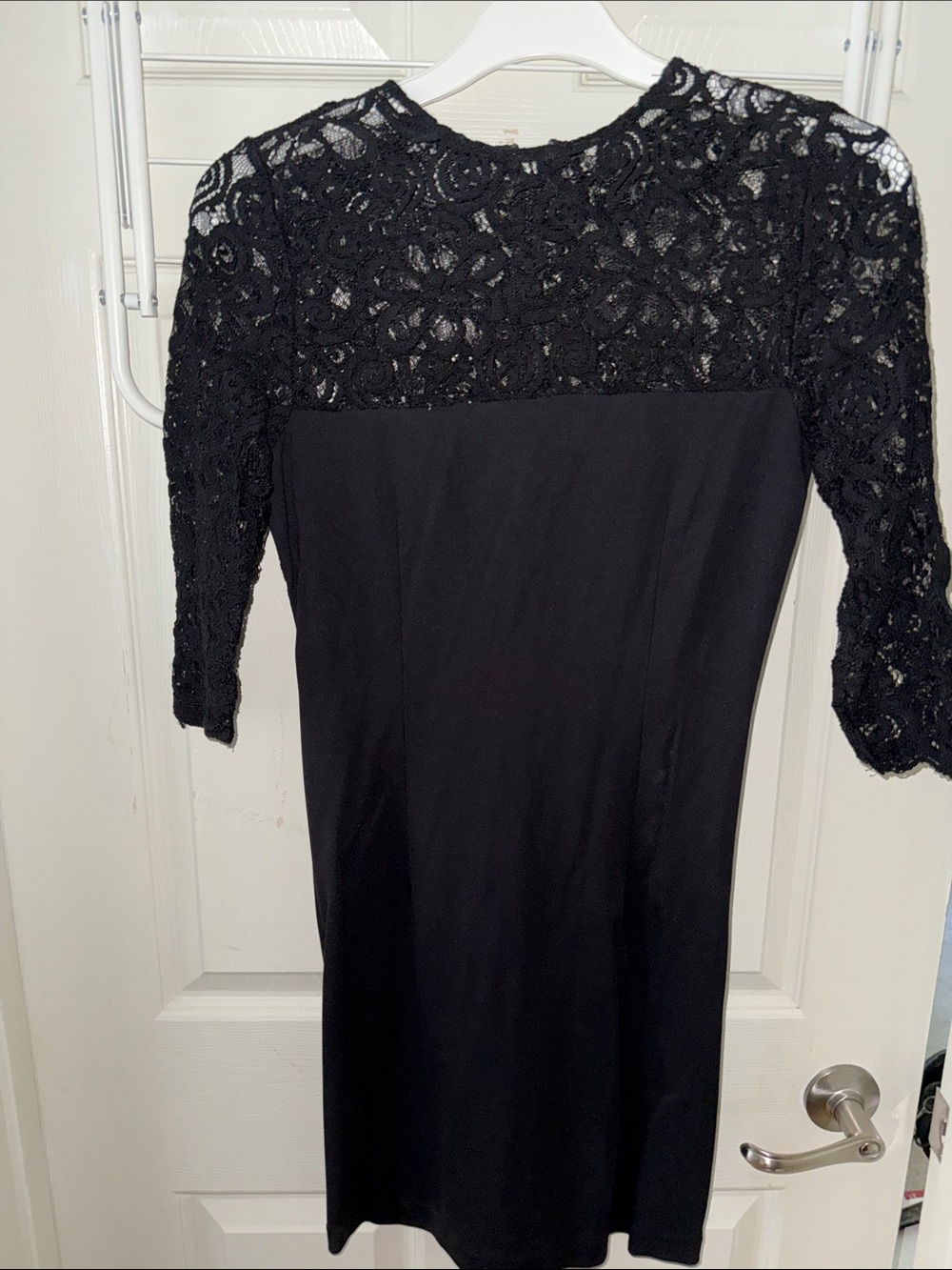 BB Dakota Black Lace-Top Mini Dress